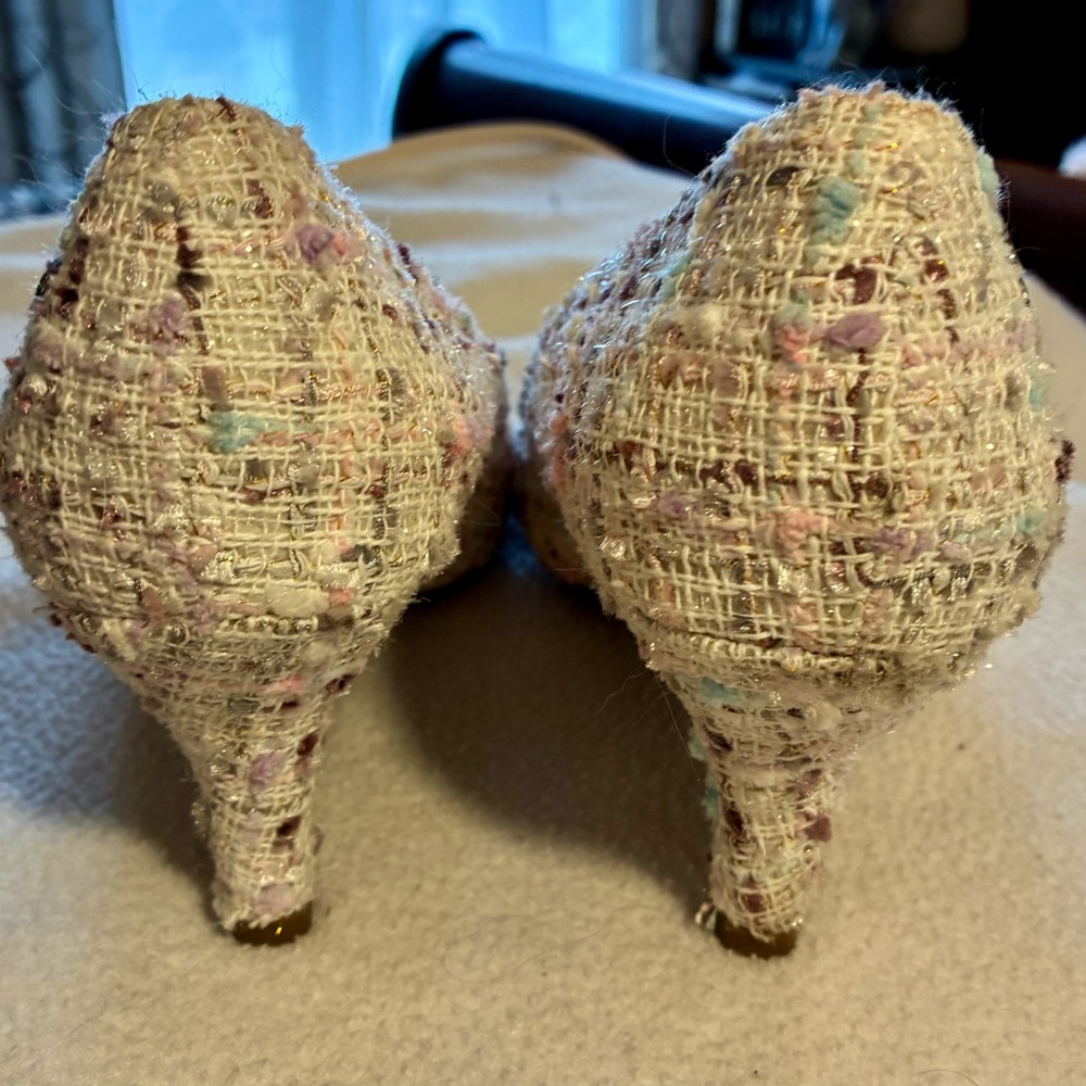 Life Stride Boucle Tweed “Parigi” Pastel Heels White Cream Multi EUC 8 Spring - Picture 4 of 7